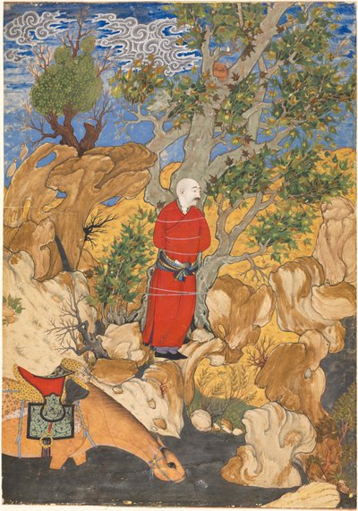 Aulad an einen Platanenbaum gebunden, aus einem Shahnama von Firdausi von Sadiqi Bek