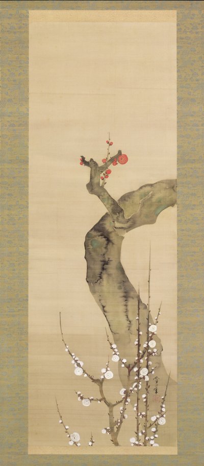 Rote und weiße Pflaumenblüten von Sakai Oho