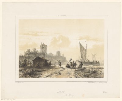 Geschäftigkeit rund um den Hafen von Salomon Leonardus Verveer