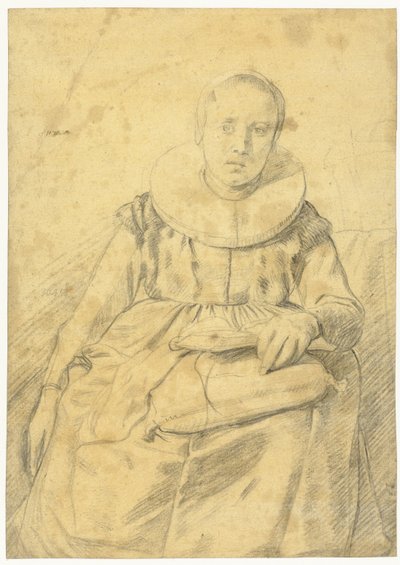 Porträt einer sitzenden Frau mit steifem Kragen von Salomon de Bray