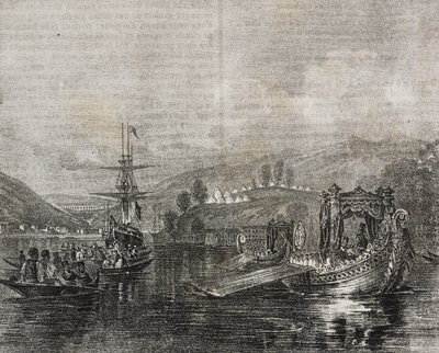 Buyukdere-Tal und Baghtche-keui-Aquädukt, Türkei, Lithographie von Salvatore Puglia aus Poliorama Pittoresco, Nr. 40, 11. Mai von Salvatore Puglia