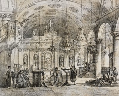 Innenraum der griechischen Kirche von Baloukli, in der Nähe von Konstantinopel, Türkei von Salvatore Puglia