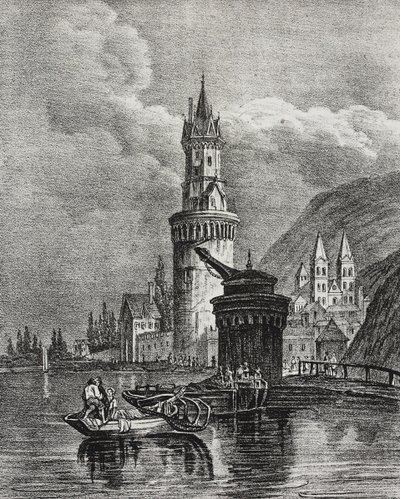 Ansicht von Andernach, Deutschland, Lithographie von Salvatore Puglia von Salvatore Puglia