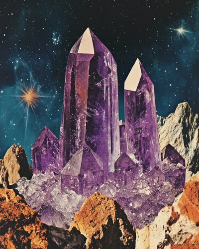 Amethyst Kosmische Landschaft von Samantha Hearn