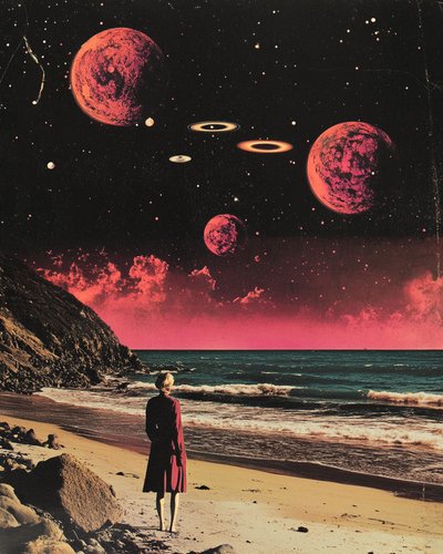 Kosmische Strandbegegnung von Samantha Hearn