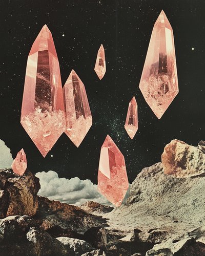 Rosa Kristalle Weltraumlandschaft von Samantha Hearn