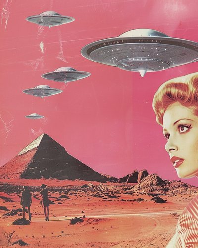 Retro UFO-Invasion von Samantha Hearn