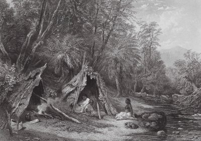 Australien: Einheimisches Lager von Samuel (after) Prout