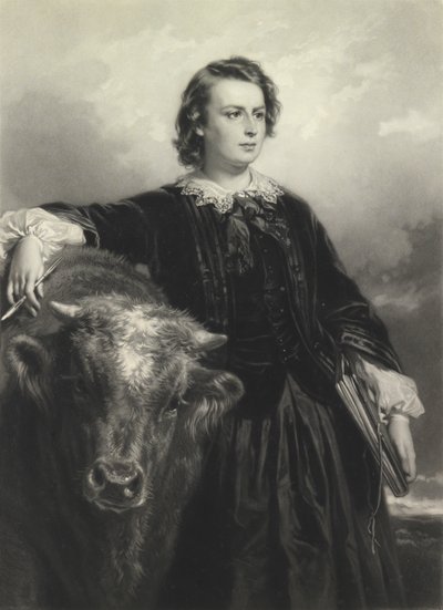Rosa Bonheur mit vierunddreißig (Mezzotinto) von Samuel Cousins