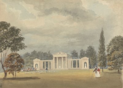Pfarrkirche, Vorder- und Teilansicht von rechts, Ayot St. Lawrence, Hertfordshire von Samuel Davis