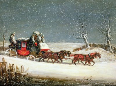 Die königliche Post im tiefen Schnee von Samuel Henry Alken