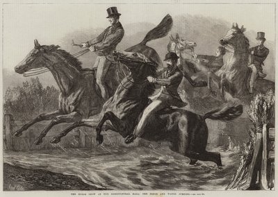 Die Pferdeshow in der Landwirtschaftshalle, der Zaun und das Wasserspringen von Samuel John Carter
