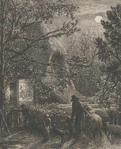 Weihnachten oder das letzte Schaf falten, 1850 von Samuel Palmer