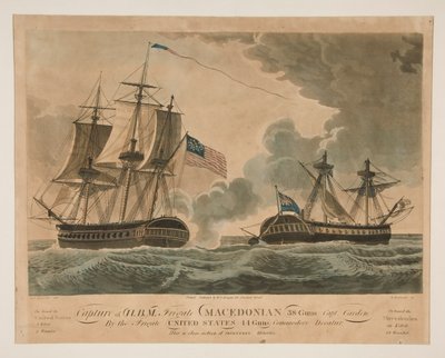Eroberung der H. B. M. Fregatte Macedonian durch die Vereinigten Staaten von Samuel Seymour