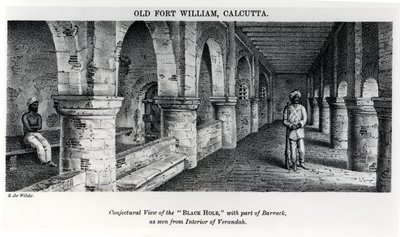 Altes Fort William, Kalkutta, mit einer vermuteten Ansicht des 