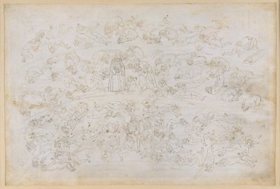 Die Göttliche Komödie, Inferno XXXIII. Neunter Kreis der Hölle (Cocytus), 3. Streifen: Bußbericht des Grafen Ugolino; Bestrafung der Verräter an Gastfreunden im Eis der Ptolemäa von Sandro Botticelli
