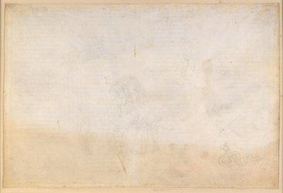 La Divina Commedia, Purgatorio VIII. Vorpurgatorium, Mittelzone: Tal der säumigen Fürsten; Versuchung durch die Schlange; Gespräch mit Nino Visconti und Currado Malaspina von Sandro Botticelli