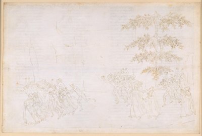Die Göttliche Komödie, Purgatorio XXIII. Sechster Ring des Purgatoriums: Buße der Schlemmer; Begegnung mit Forese Donati von Sandro Botticelli