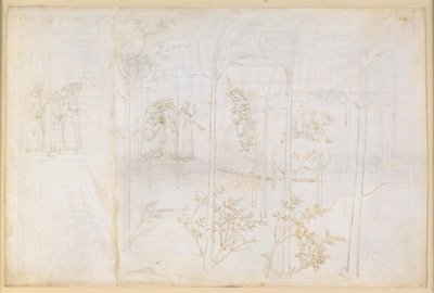 Die Göttliche Komödie, Purgatorio XXVIII. Das irdische Paradies: Dante und Matelda am Lethe-Strom von Sandro Botticelli