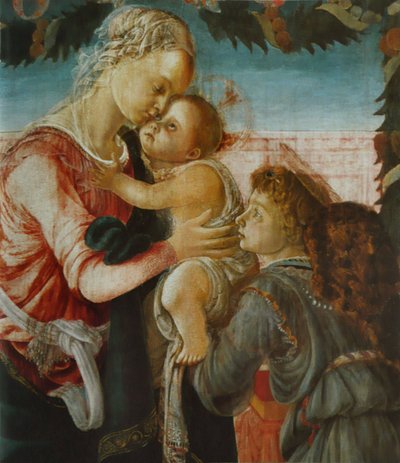 Madonna mit Kind und einem Engel von Sandro Botticelli