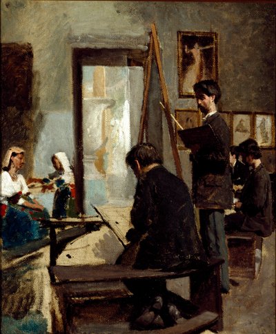 Das Studium der Grautöne (ein Maleratelier) von Sante Bertelli
