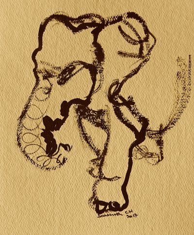 Abstrakter Elefantenkopf von Santhosh ch