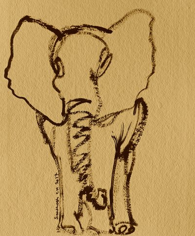Baby-Elefantenskizze von Santhosh ch