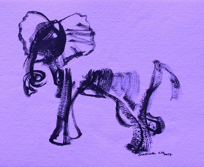 Dynamischer Lila Elefant von Santhosh ch