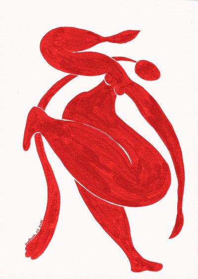 Dynamische rote Figur von Santhosh ch