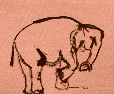 Expressiver Elefantenskizze von Santhosh ch