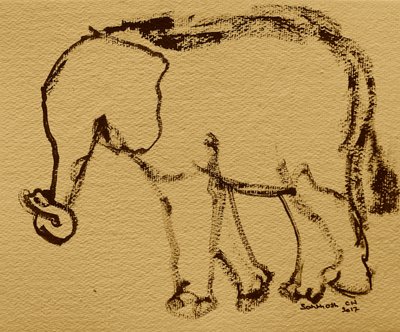 Sanfte Elefantenskizze von Santhosh ch