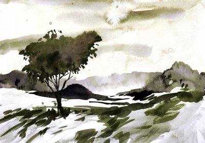 Einsamer Baum Landschaft von Santhosh ch
