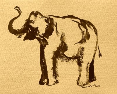 Majestätische Elefant Skizze von Santhosh ch