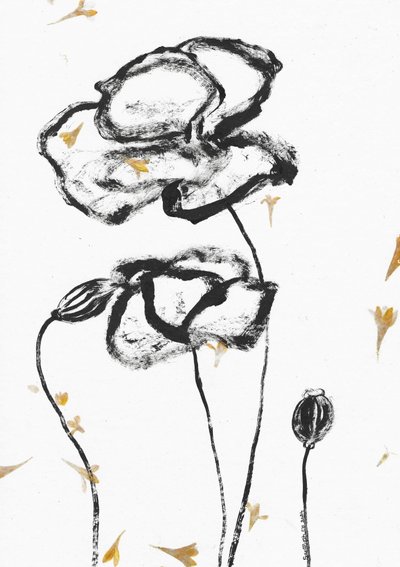 Minimalistische Kohlenmohnblumen von Santhosh ch
