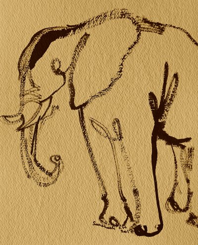 Minimalistische Elefantenskizze von Santhosh ch