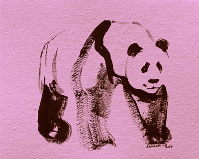 Rosa Panda-Pinselstriche von Santhosh ch