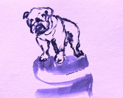 Lila Bulldogge Skizze von Santhosh ch