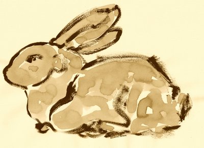 Sepia-Kaninchenstudie von Santhosh ch