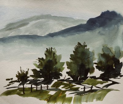 Gelassene grüne Berglandschaft von Santhosh ch