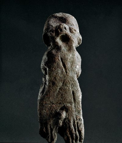 Nuragische Kultur (Nuraghen) Sardinien: Votiv-Terrakotta-Statuette aus dem Tempel von Abini. Datierung aus der pränuragischen Zeit (25.-18. Jahrhundert v. Chr.) Eneolithikum. Cagliari, Museo Nazionale Archeologico, Sardinien, Italien von Sardinia Nuragic Civilization