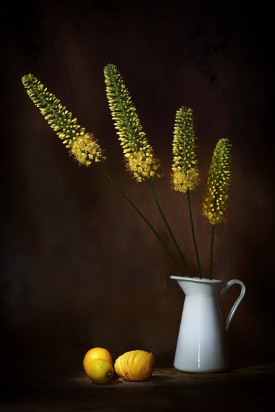 Gelbe Blumen und Zitronen von Saskia Dingemans