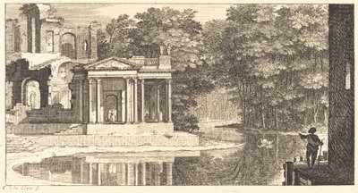 Landschaft mit Tempelruinen und Teich von Sébastien  Le Clerc I