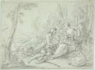 Hirte und Hirtin von Sébastien Le Clerc the Younger