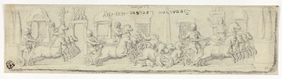 Antikes Relief eines Wagenrennens von Sébastien Le Clerc the elder