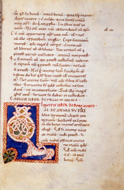 Miniaturseite des Alten Testaments. 13. Jahrhundert. Karolingische Ära. Biblioteca Trivulziana, Mailand von School Carolingian