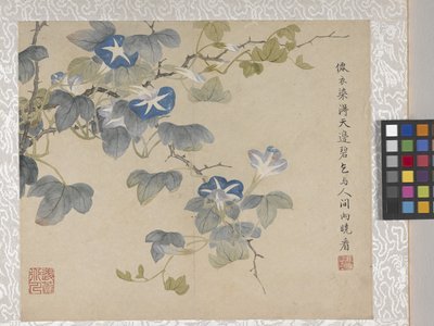 8-Blatt-Album von Blumen, Mitte 1700er von School Chinese