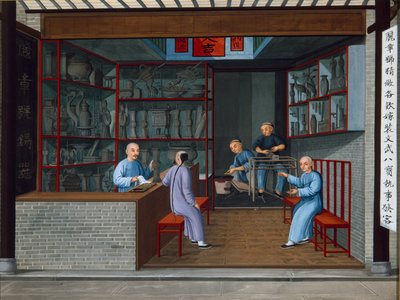 Verkauf von Tuttenage-Metallwaren, um 1825 von School Chinese