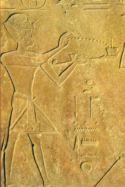 Altes Ägypten, Wandrelief, Karnak/Luxor, Hatschepsut bietet Weihrauch an von School Egyptian