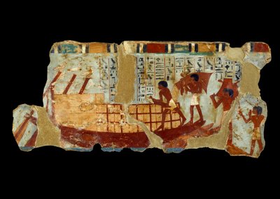 Altägyptische Kunst: Getreideverladung auf ein Boot von School Egyptian