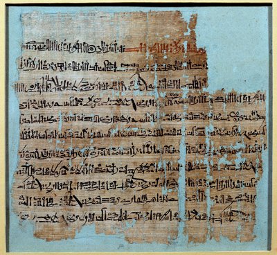 Ägyptische Antiquität: Papyrus aus der Geschichte der Schlacht von Qadesh unter der Herrschaft von Ramses II (1246-1213 v. Chr.). Im Jahr 1274 v. Chr. kämpften das Hethitische Reich und das Ramessidische Ägypten. Paris, Louvre von School Egyptian